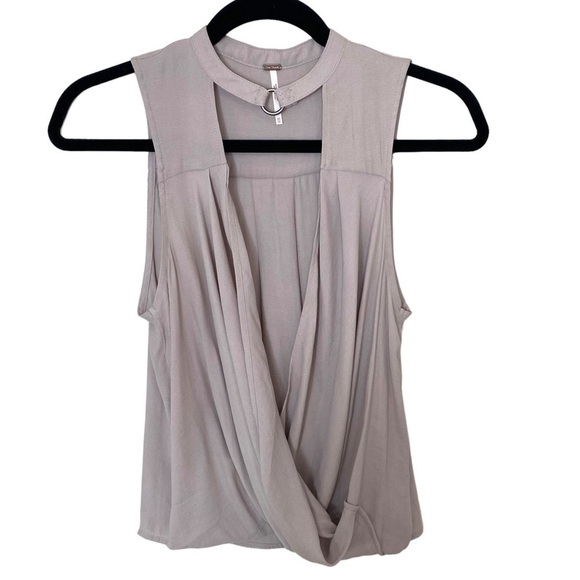 Free People Silver ‘So Fine’ Wrap Tank Top - Picture 3 of 10